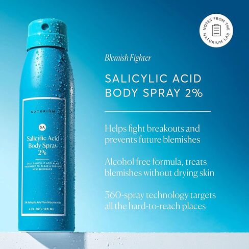 Naturium Salicylic Acid Body Spray 2%, Blemish-fighting & Pore Treatment, with Niacinamide plus Brightening Ingredients, 4 oz in Saudi Arabia