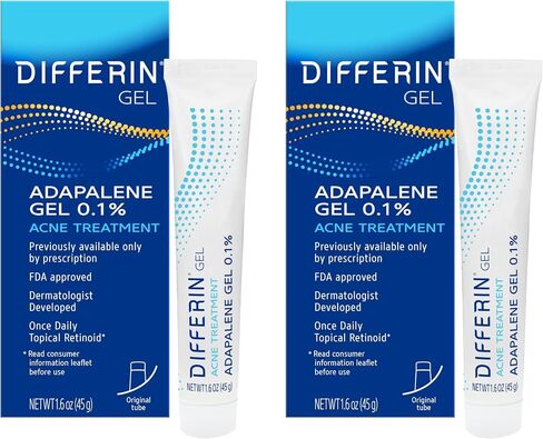 Differin Acne Treatment Gel, 30 Day Supply, Retinoid Treatment for Face with 0.1% Adapalene, Gentle Skin Care for Acne Prone Sensitive Skin, 15g Tube (Packaging May Vary) in Saudi Arabia