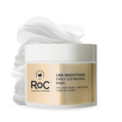 RoC Resurfacing Disks, Hypoallergenic Exfoliating Makeup Remover Pads for Wrinkles and Skin Tone, Hypo-Allegenic Skin Care, Oil-Free Daily Cleanser, 28 Count (Packaging May Vary) in Saudi Arabia