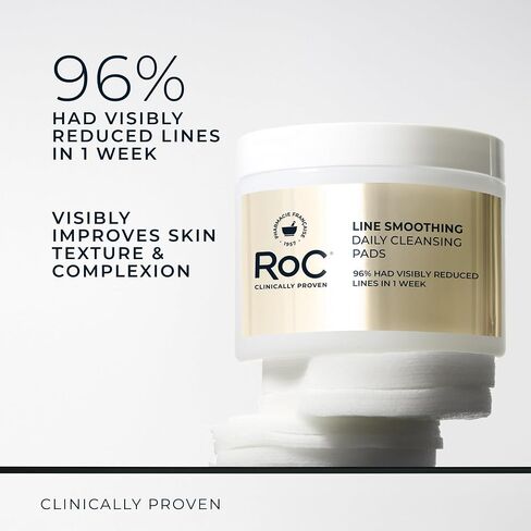 RoC Resurfacing Disks, Hypoallergenic Exfoliating Makeup Remover Pads for Wrinkles and Skin Tone, Hypo-Allegenic Skin Care, Oil-Free Daily Cleanser, 28 Count (Packaging May Vary) in Saudi Arabia