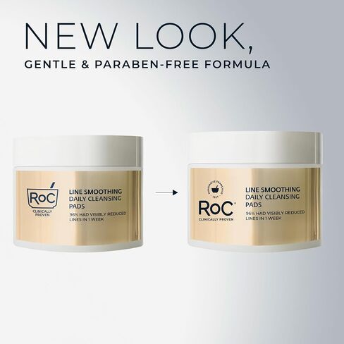 RoC Resurfacing Disks, Hypoallergenic Exfoliating Makeup Remover Pads for Wrinkles and Skin Tone, Hypo-Allegenic Skin Care, Oil-Free Daily Cleanser, 28 Count (Packaging May Vary) in Saudi Arabia