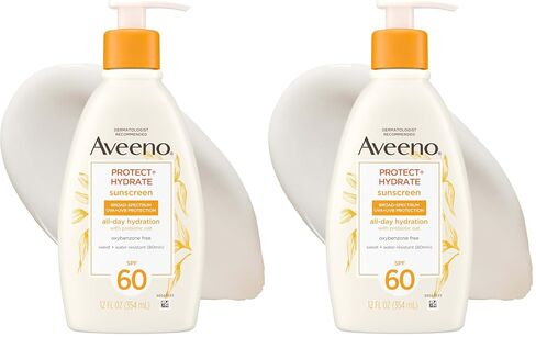 افينو بروتيكت + لوشن مرطب للجسم واقي من الشمس مع عامل حماية من الشمس SPF 60 واسع النطاق وشوفان البريبايوتك، خفيف الوزن، خالي من البارابين، خالي من الزيوت والأوكسيبنزون، زجاجة مضخة، 12.0 أونصة سائلة. أوقية in Kuwait