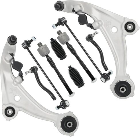 10pcs Front Lower Control Arms Suspension Kit w/Ball Joints, Tie Rods, Sway Bars Compatible with 2007-2013 Nissan Altima in Saudi Arabia