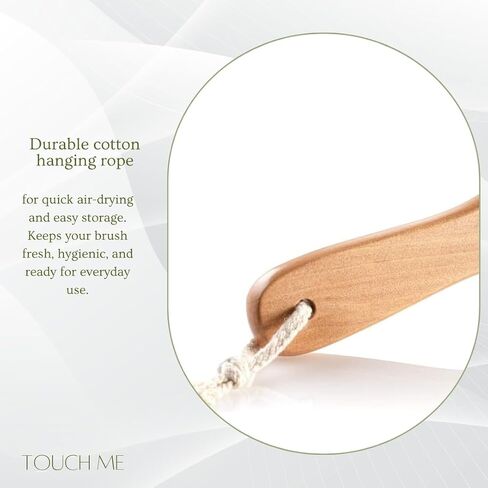 100% Natural Boar Bristle Body Brush with Contoured Wooden Handle by TOUCH ME in Saudi Arabia