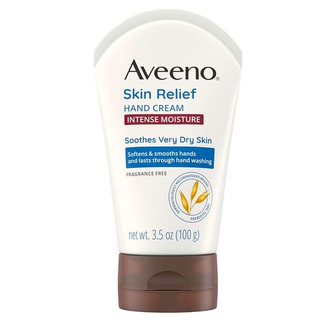 Aveeno Skin Relief Intense Moisture Hand Cream with Soothing Prebiotic Oat for Dry Skin, Sensitive Skin Cream Softens & Smooths Hands & Lasts Through Hand Washing, Fragrance-Free, 3.5 oz in Saudi Arabia