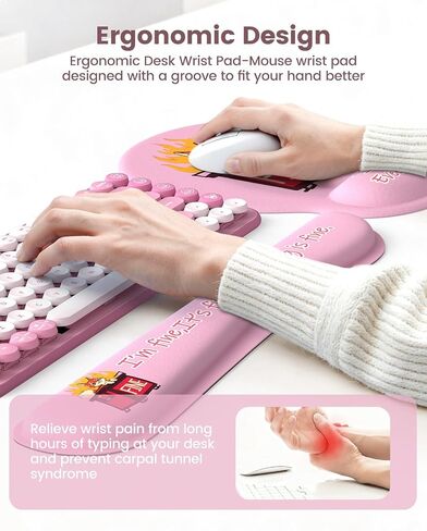 HAOCOO Mouse Pad with Wrist Rest, Dumpster Fire Funny Office Desk Accessories, XXL Desk Mat Set Office Decor, Keyboard Wrist Rest, Ergonomic Mouse Pad(Black) in Kuwait