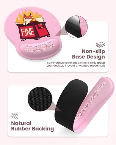 HAOCOO Mouse Pad with Wrist Rest, Dumpster Fire Funny Office Desk Accessories, XXL Desk Mat Set Office Decor, Keyboard Wrist Rest, Ergonomic Mouse Pad(Black) in Kuwait