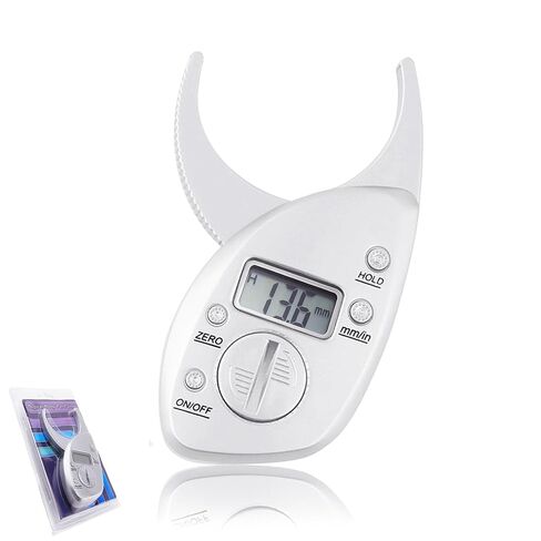 Portable Skin Fat Caliper Tester mm inch LCD Screen Athletic Women/Men Body Tools Monitoring Kit in Kuwait
