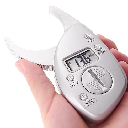 Portable Skin Fat Caliper Tester mm inch LCD Screen Athletic Women/Men Body Tools Monitoring Kit in Kuwait