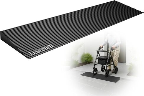 LIEKUMM 0.6" Rise Solid Rubber Threshold Ramp, 1500 LBS Capacity, 35.4" Wide Non-Slip Wheelchair Ramp for Doorway Indoor or Outdoor, Bathroom, Garage and Supermarket Entrance, Cuttable in Kuwait