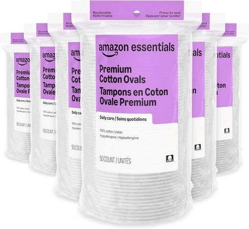 Amazon Basics Oval Premium Pads, 300 Count (6 Packs of 50) (Previously Solimo) in Kuwait