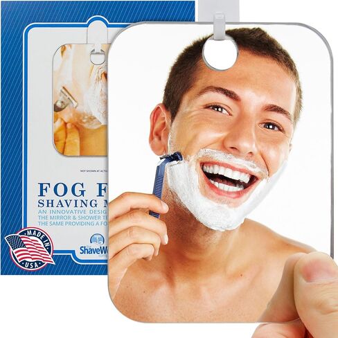 Original Anti-Fog Shaving Mirror | Fogless Bathroom Shower Mirror with Handheld Option for Men and Women | Hanging Shower Mirror Includes Long-Lasting Removable Adhesive Hook in Saudi Arabia