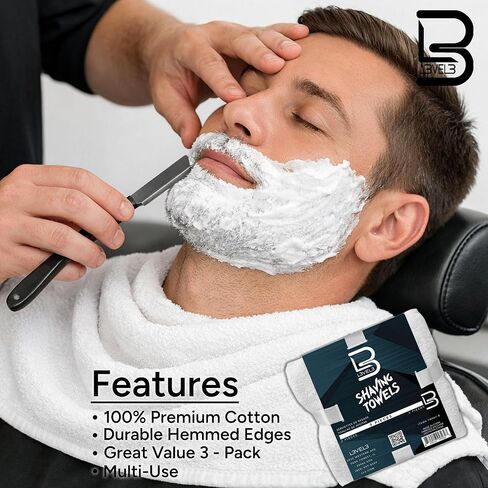 Level 3 Face Towels - Barber and Salon Hair Stylist White Cotton Cloth - Soft, Light and Absorbent in Saudi Arabia