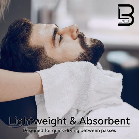 Level 3 Face Towels - Barber and Salon Hair Stylist White Cotton Cloth - Soft, Light and Absorbent in Saudi Arabia