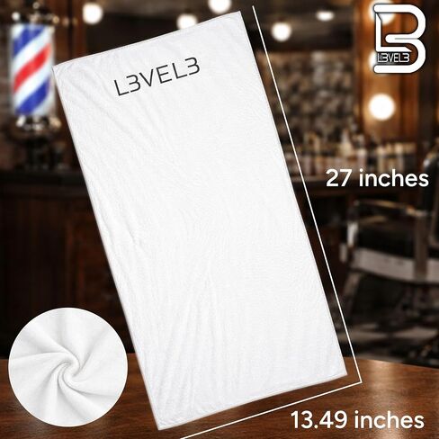 Level 3 Face Towels - Barber and Salon Hair Stylist White Cotton Cloth - Soft, Light and Absorbent in Saudi Arabia