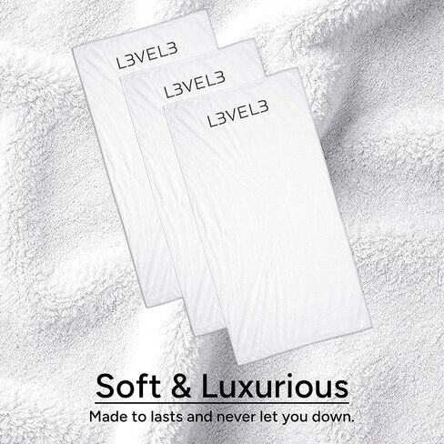 Level 3 Face Towels - Barber and Salon Hair Stylist White Cotton Cloth - Soft, Light and Absorbent in Saudi Arabia