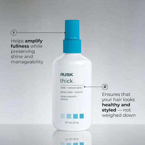 RUSK Designer Collection Thick Body and Texture Amplifier, Gives Hair Incredible Body, Creates Texture and Volume, Anyone with Fine, Limp, Lazy Hair in Saudi Arabia