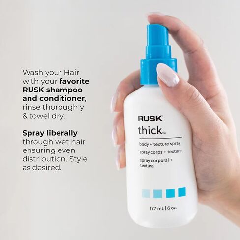 RUSK Designer Collection Thick Body and Texture Amplifier, Gives Hair Incredible Body, Creates Texture and Volume, Anyone with Fine, Limp, Lazy Hair in Saudi Arabia