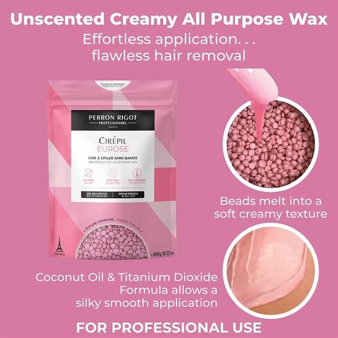 Cirepil - Eurose - 800g / 28.22 oz Wax Beads Bag - All-Purpose & Unscented - Ultra Smooth & Creamy Texture - Perfect for Short Hairs in Saudi Arabia