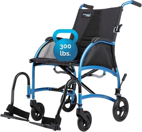 Strongback Mobility Excursion Lightweight Foldable Transport Chair, Ultra Lightweight Folding Wheelchair with Built-in Adjustable Lumbar Support, Promotes a Healthy Spine for Adults and Seniors in Saudi Arabia