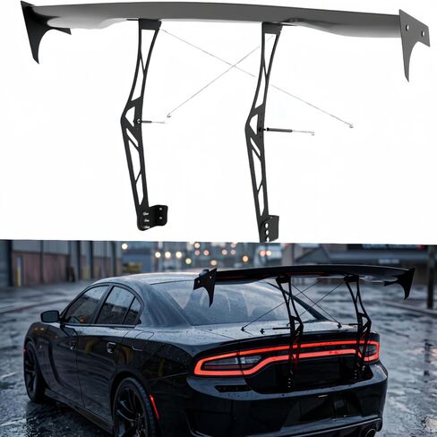 Rear Spoiler Wing 56inch GT Big Large Racing Style Trunk Chassis Mount Spoiler for Dodge Charger All Models All Years Painted Gloss Black in Saudi Arabia
