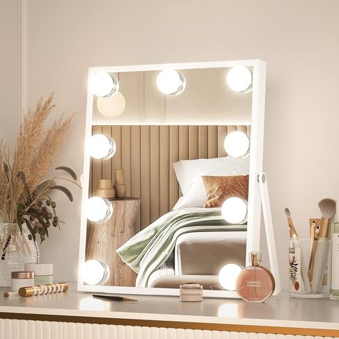 CASSILANDO Vanity Makeup Mirror with Lights,Hollywood Makeup Mirror, Large Vanity Lighted Mirror with 14 LED Bulbs,3 Color Lighting Modes in Kuwait