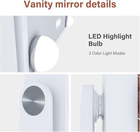 CASSILANDO Vanity Makeup Mirror with Lights,Hollywood Makeup Mirror, Large Vanity Lighted Mirror with 14 LED Bulbs,3 Color Lighting Modes in Kuwait