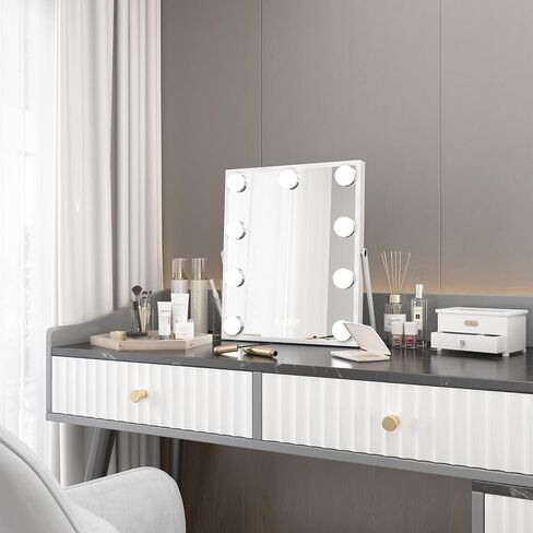 CASSILANDO Vanity Makeup Mirror with Lights,Hollywood Makeup Mirror, Large Vanity Lighted Mirror with 14 LED Bulbs,3 Color Lighting Modes in Kuwait