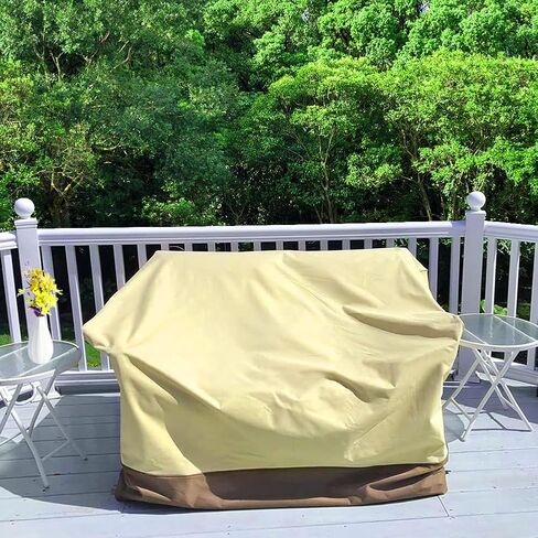 iCOVER Patio Sofa Cover, Waterproof 2-Seater Deep Lounge Loveseat Cover, Lightweight Easy On/Off, Buckles Drawstring Design,60"x34"x30" (LxDxH) in Saudi Arabia