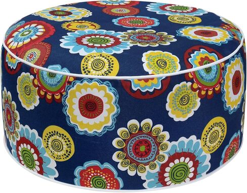 Indoor/Outdoor Inflatable Stool Ottoman Pouf, Water Repellent Round Footrest Footstool with Foot Pump D20 xH9, Portable for Patio Garden Camping or Home, Heronsbill Turquoise Green in Saudi Arabia