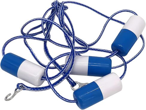 FibroPool Floating Pool Safety Rope - 20 Foot - Adjustable Length Lane Divider with Hooks for Swimming Pools - Equipment to Divide Swim Race Lanes - Buoy Line with 8 Integrated Floats in Saudi Arabia