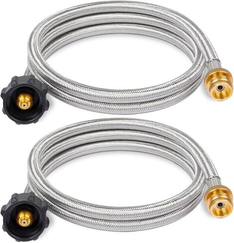 SHINESTAR Propane Adapter & 5ft Braided Hose for Coleman Stoves, Weber Q Grills, Blackstone Tabletop Griddle, Buddy Heaters & More - Converts 1lb to 20lb Cylinders in Kuwait