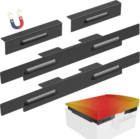 Wind Guards for Blackstone 17 inch Griddle, Magnetic Wind Screens, Blackstone Griddle Accessories, Fit with Hood, Rear Grease Cup and Side Shelf, Heat Shield for Side Table, Grilling Gifts, Black in Saudi Arabia