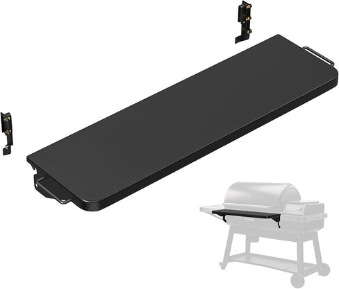 رف أمامي قابل للطي من AJinTeby مع دعامة يناسب سلسلة Traeger Pro 22 وPro 575 وIronwood 650، وTraeger 22 Series Pellet Grills BAC362 رف قابل للطي وTraeger Lil' Tex | فولاذ بورسلين أسود in Kuwait