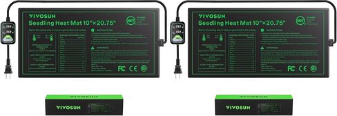VIVOSUN Seedling Heat Mat with Self-Adjusting Dual Digital Display Temperature Controller, 10"x20.75" Waterproof Plant Heating Pad for Germination, Hydroponics, Brewing, Breeding, and Greenhouses in Saudi Arabia