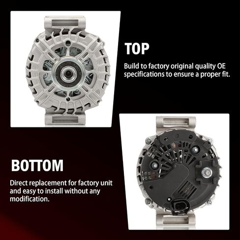 مولد كهربائي 12 فولت 200/225 أمبير متوافق مع Ford F-150 Explorer Edge Police Sedan/Utility Special Service Police Sedan & Lincoln MKZ MKX MKT Continental 6-Groove Pulley CW in Kuwait