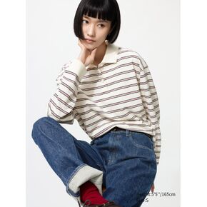Uniqlo Striped Polo Shirt | Long Sleeve in Kuwait