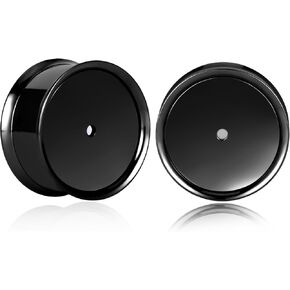 2Pcs Stud Plugs for Stretched Ears 8mm-16mm Stainless Steel Hollow Ear Tunnels Wear Regular Earrings & Dangles 3 Colors Double Flared Plugs with Earring Silicone Backings in Saudi Arabia