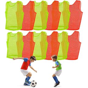 اخرج! Scrimmage Vest Pinnies 12pk باللون الأحمر والأزرق - مقاسات الشباب والمراهقين والبالغين - قمصان شبكية من النايلون لأي رياضة in Kuwait