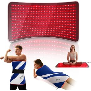 Red Light Therapy for Body, 24" x 12" Large Size (250 LEDs) Near Infrared Red Light Therapy Mat, 660nm&850nm, Adjustable Timer and Power Levels, Sweat-Resistant & Easy-Clean for Pain Relief in Saudi Arabia