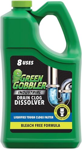 Green Gobbler Industrial Strength Grease and Hair Drain Clog Remover | Drain Cleaner Gel | Safe for Pipes, Toilets, Sinks, Tubs, Drains & Septic Systems | 1 Gallon in Saudi Arabia