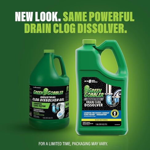 Green Gobbler Industrial Strength Grease and Hair Drain Clog Remover | Drain Cleaner Gel | Safe for Pipes, Toilets, Sinks, Tubs, Drains & Septic Systems | 1 Gallon in Saudi Arabia