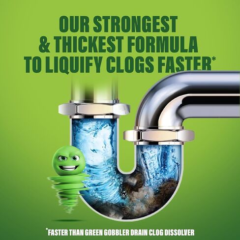 Green Gobbler Industrial Strength Grease and Hair Drain Clog Remover | Drain Cleaner Gel | Safe for Pipes, Toilets, Sinks, Tubs, Drains & Septic Systems | 1 Gallon in Saudi Arabia