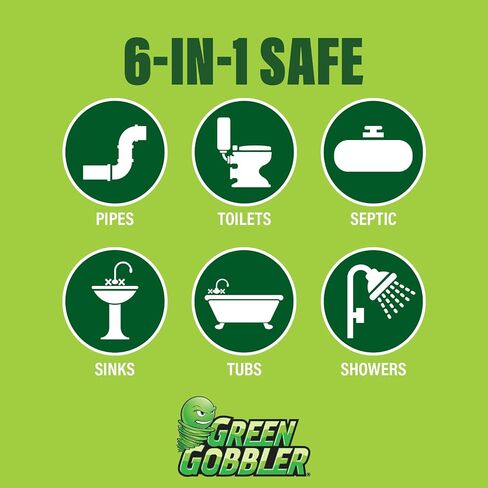 Green Gobbler Industrial Strength Grease and Hair Drain Clog Remover | Drain Cleaner Gel | Safe for Pipes, Toilets, Sinks, Tubs, Drains & Septic Systems | 1 Gallon in Saudi Arabia