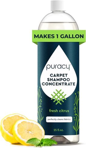 Puracy Professional Carpet Cleaner Machine Detergent, 4x Concentrated Upholstery Cleaner, Natural Carpet Shampoo, Pet Stain Remover & Deodorizer, Makes 20 Gallons of Cleaning Solution, 25 Ounce in Saudi Arabia