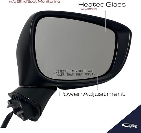 Spieg Passenger Side Mirror for 2016-2021 Mazda CX-3 Blind Spot Monitoring BSM Power Adj Heated Manual Fold Turn Signal Light Paint to Match 7 Pins Right in Kuwait