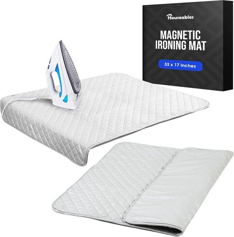 Houseables Ironing Blanket, Magnetic Mat Laundry Pad, 18.25"x32.5", Gray, Quilted, Washer Dryer Heat Resistant Pad, Iron Board Alternative Cover in Saudi Arabia