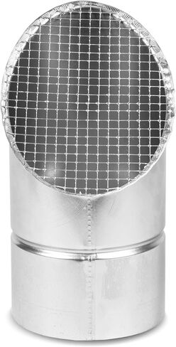 4" Inch Outlet Vent Cover with Mesh - Round Outdoor Air Take-off with Steel Screen – Angled Galvanized Steel Exhaust End Cap with Rain Cover (net 0.19" x 0.19" Inch) in Saudi Arabia