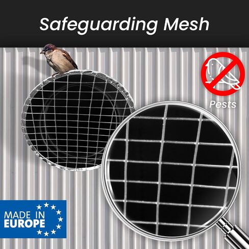 4" Inch Outlet Vent Cover with Mesh - Round Outdoor Air Take-off with Steel Screen – Angled Galvanized Steel Exhaust End Cap with Rain Cover (net 0.19" x 0.19" Inch) in Saudi Arabia