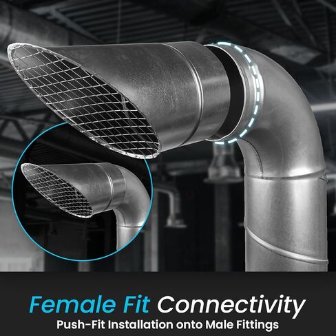 4" Inch Outlet Vent Cover with Mesh - Round Outdoor Air Take-off with Steel Screen – Angled Galvanized Steel Exhaust End Cap with Rain Cover (net 0.19" x 0.19" Inch) in Saudi Arabia